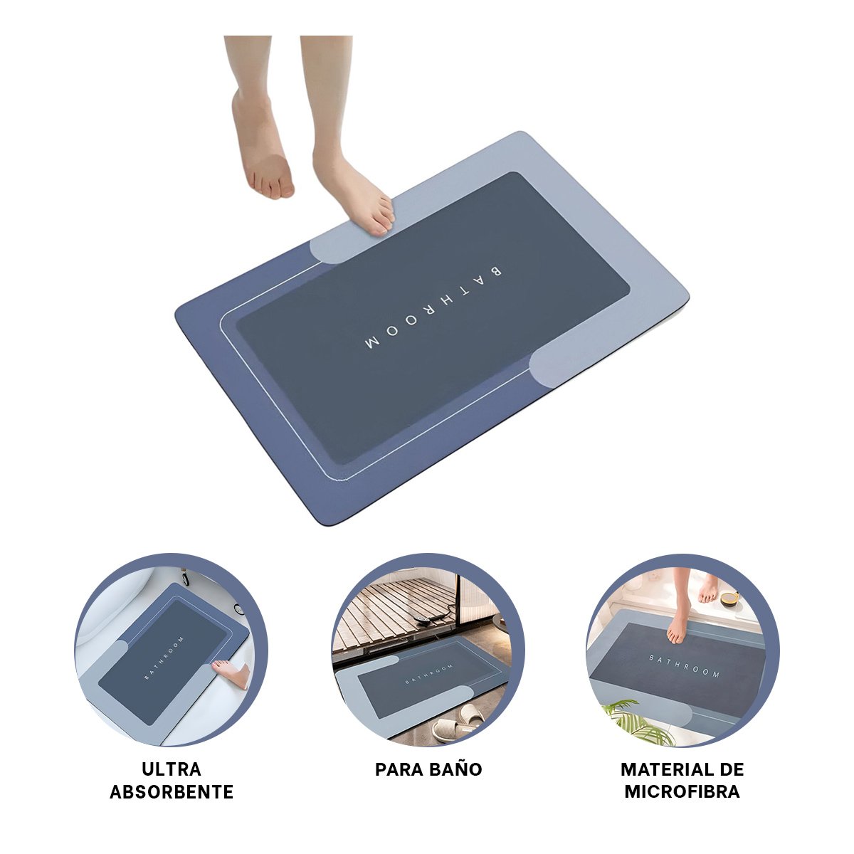 ACCESORIO RECTANGULAR AZUL PARA BANO HOGAR CON DISENO LIMPIO Y MODERNO Y+PAPEL REGALO - 5