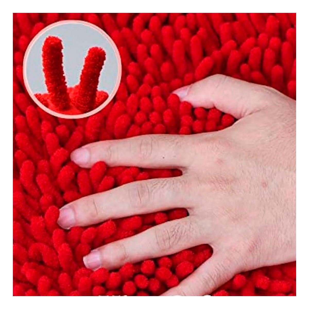 PACK6 PROPUESTA DECORATIVA OVALADA DE MICROFIBRA 40X60CM ROJO PARA BANO Y+PAPEL REGALO - 2