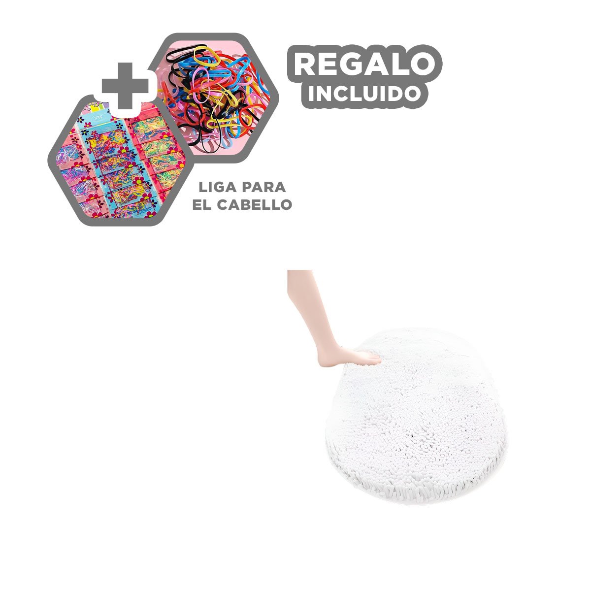 TEXTIL OVALADO DE MICROFIBRA 40X60CM CREMA ABSORBENTE PARA PISO INTERIOR Y+LIGAS REGALO - 2