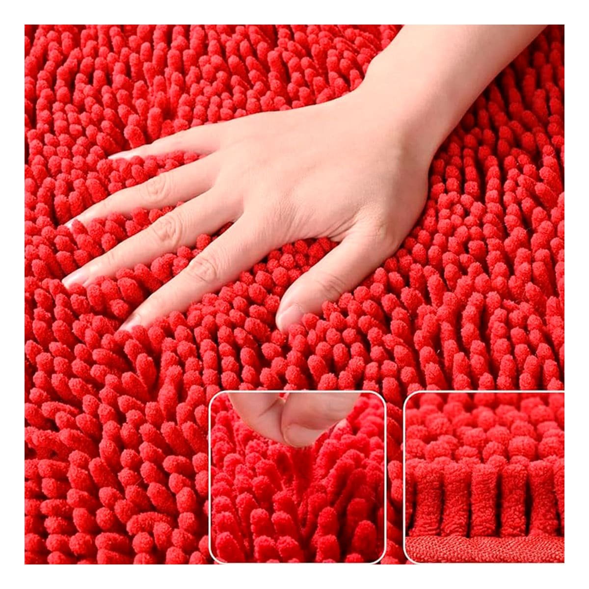 PACK4 ACCESORIO DECORATIVO OVALADO DE MICROFIBRA 40X60CM ROJO PARA HOGAR Y+REGALO STICKER - 5