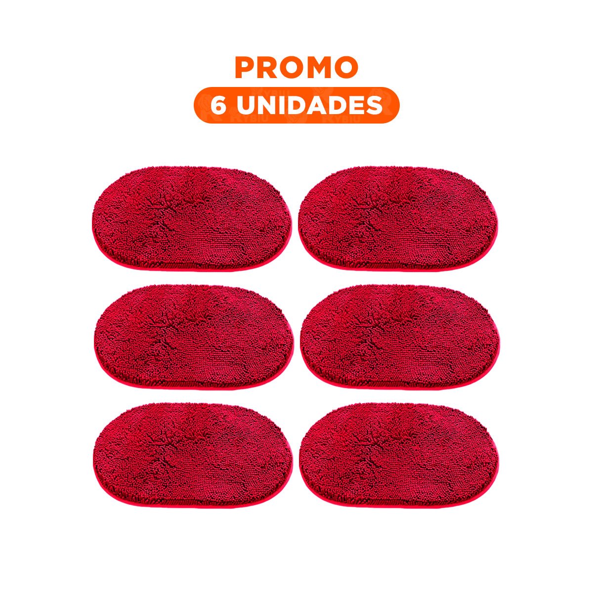 PACK6 SELECCION TEXTIL OVALADA DE MICROFIBRA 40X60CM ROJO PARA USO DIARIO Y+REGALO STICKER - 1