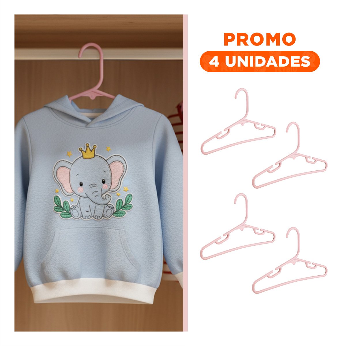 PACK4 ORGANIZADOR PARA ROPA Y ACCESORIOS HOGAR 5 PIEZAS 15X29CM ROSADO - 1