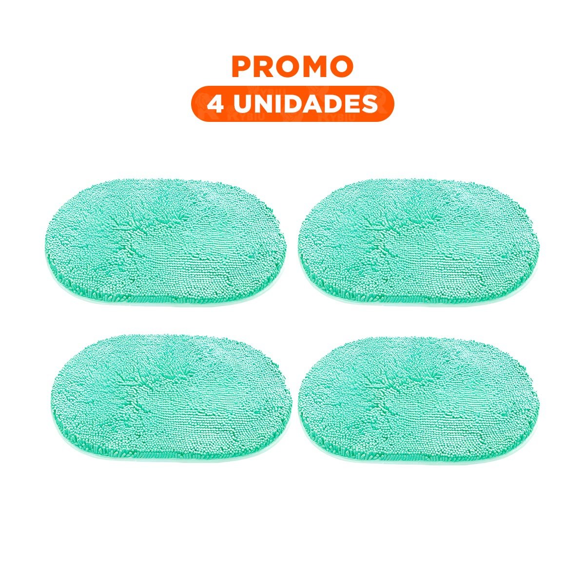 PACK4 CUBIERTA OVALADA DE MICROFIBRA 40X60CM TURQUEZA SUAVE PARA BANO MODERNO - 1