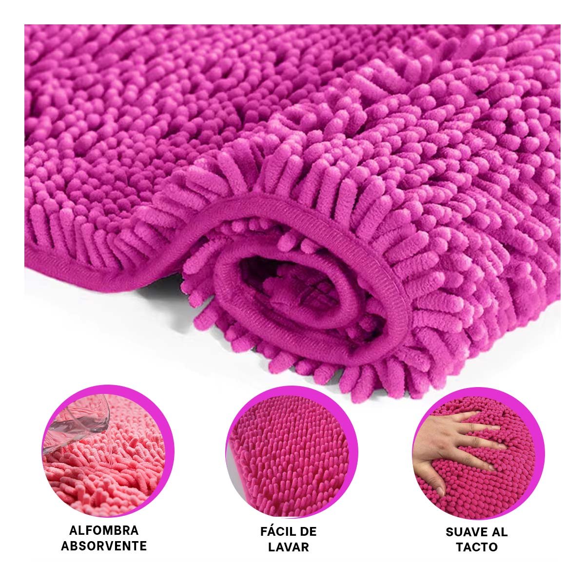 ESTERILLA OVALADA DE MICROFIBRA 40X60CM FUCSIA COMODA PARA HOGAR Y+POST IT - 5