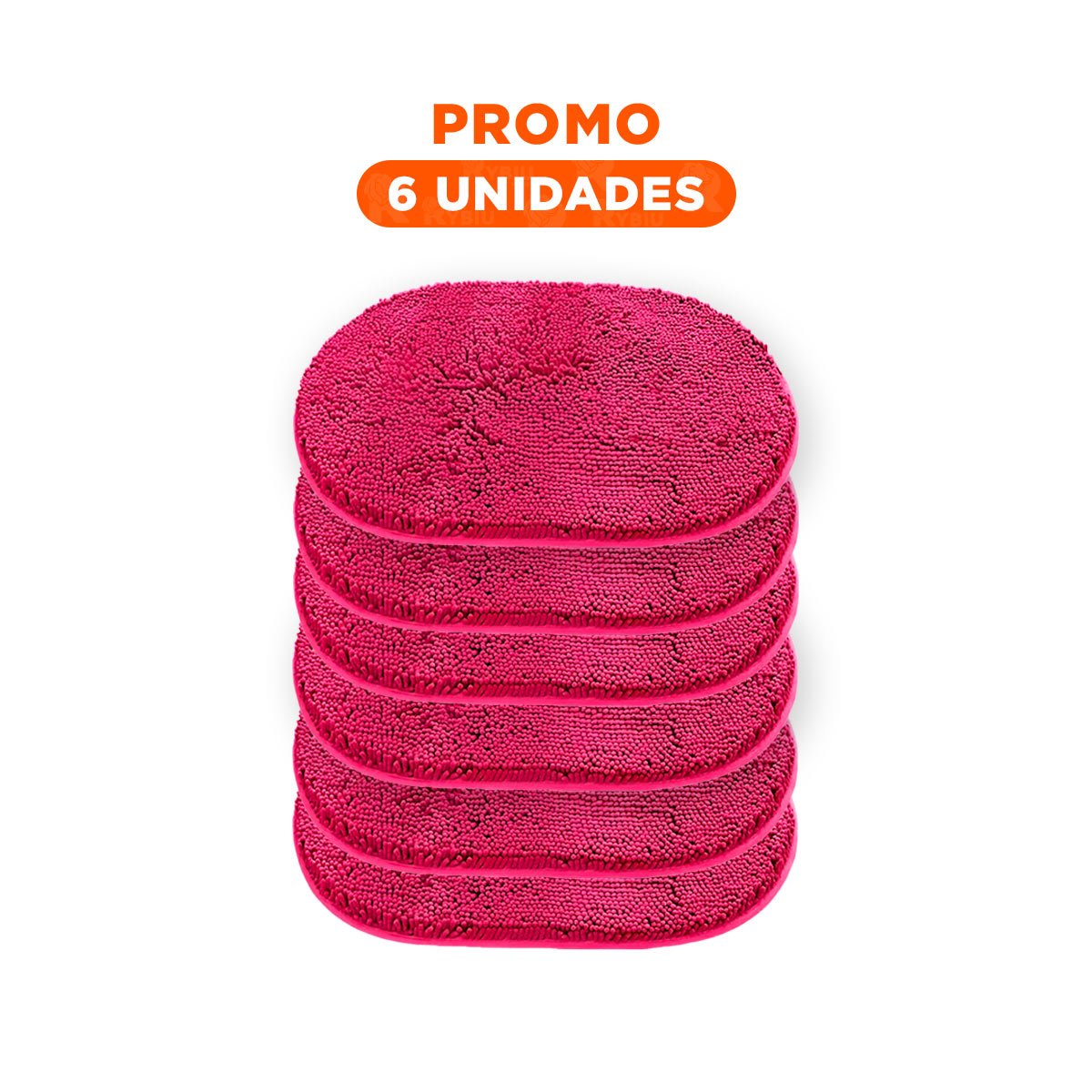 PACK6 ACCESORIO DECORATIVO OVALADO DE MICROFIBRA 40X60CM FUCSIA PARA HOGAR Y+REGALO STICKER - 1