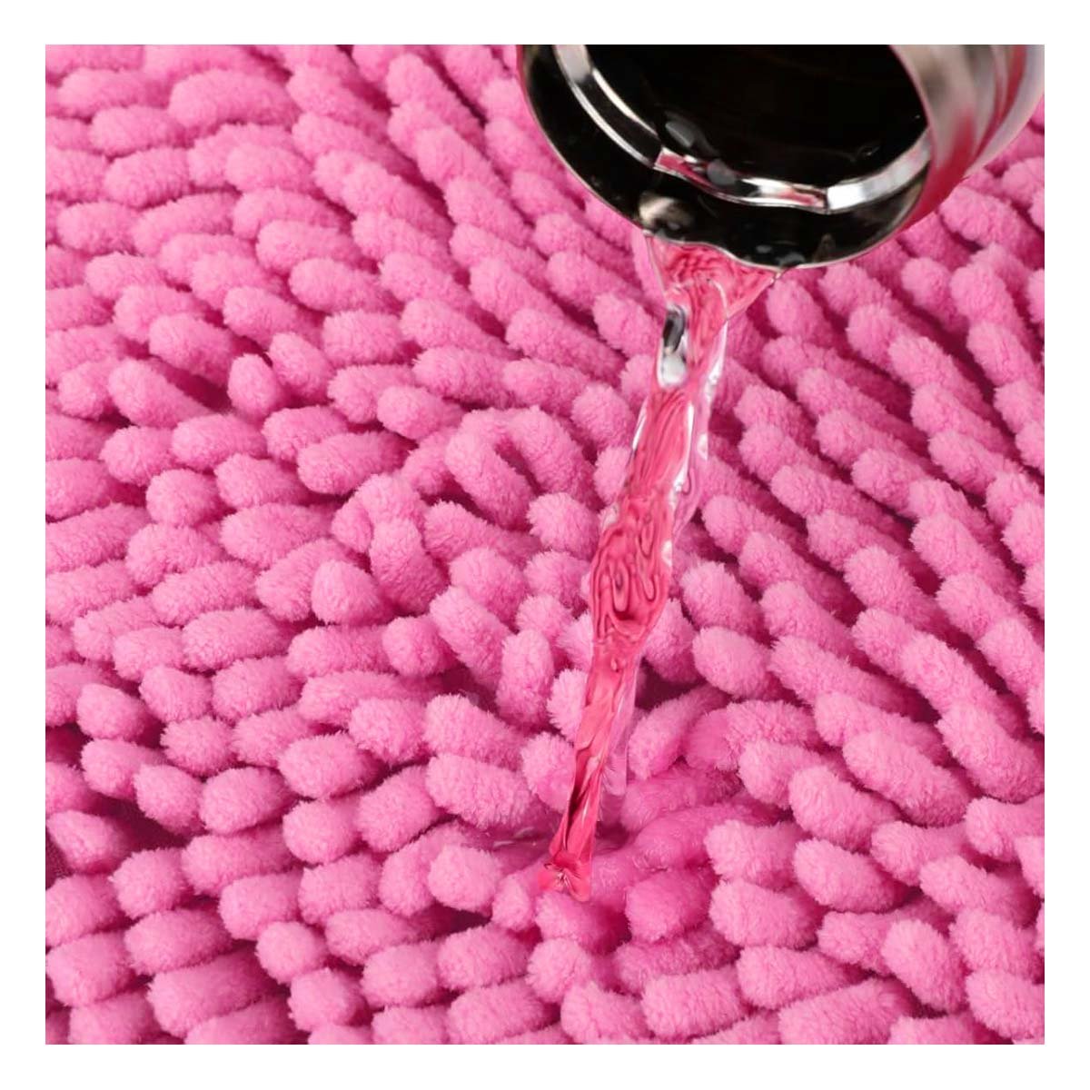 TAPETE OVALADO DE MICROFIBRA 40X60CM FUCSIA SUAVE PARA BANO HOGAR - 5