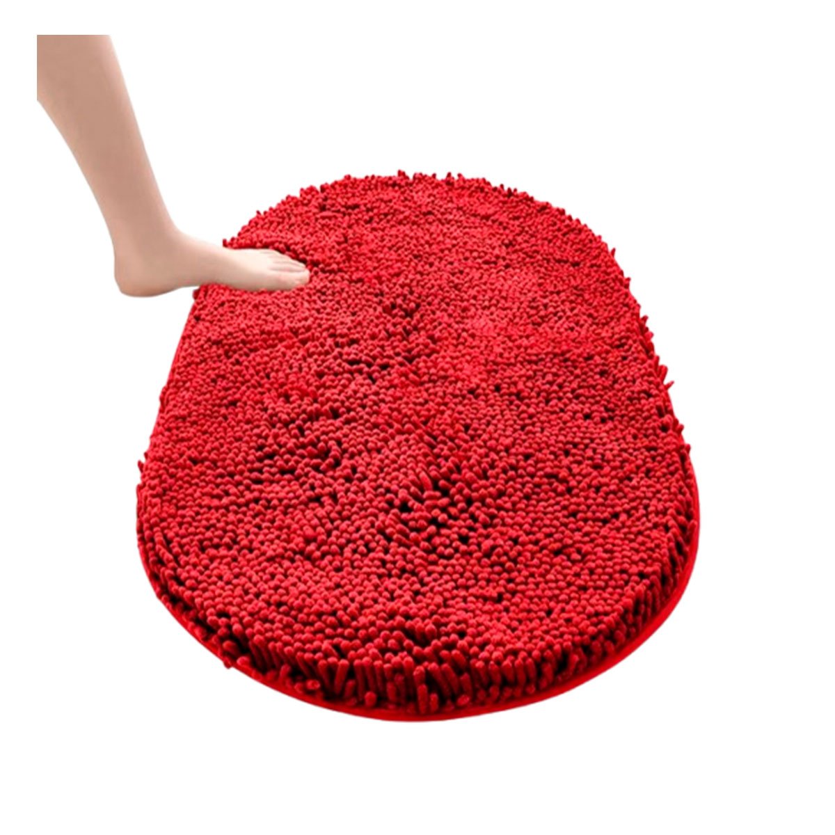 TEXTIL OVALADO DE MICROFIBRA 40X60CM ROJO ABSORBENTE PARA PISO INTERIOR Y+LIGAS REGALO - 5