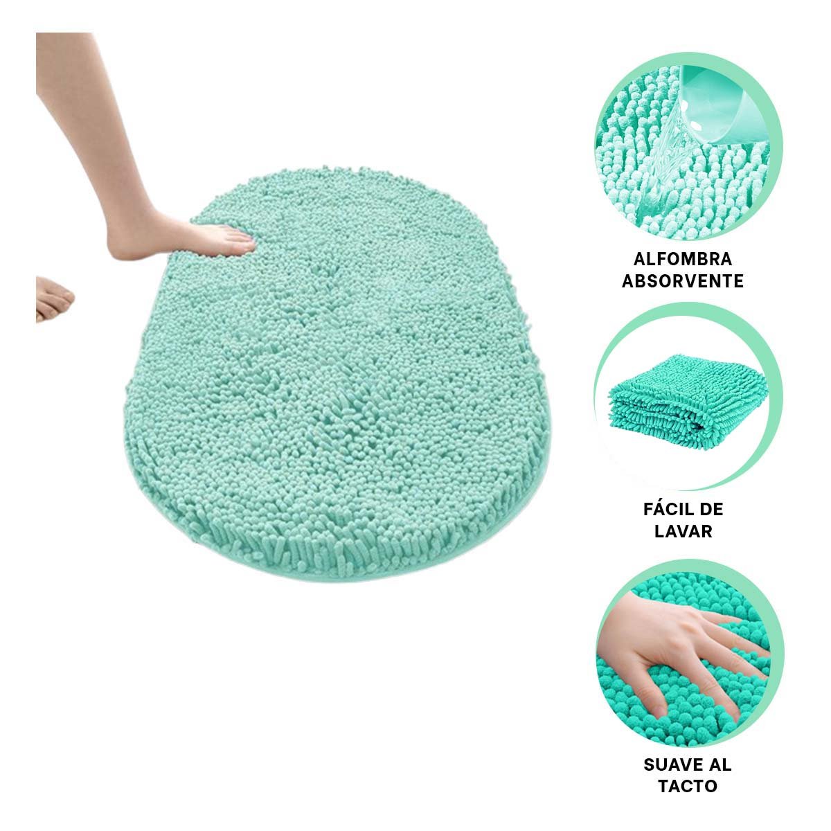 SUPERFICIE OVALADA DE MICROFIBRA 40X60CM TURQUEZA PARA HOGAR Y DECORACION Y+POST IT - 5