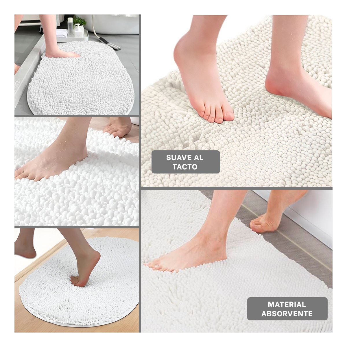 SUPERFICIE OVALADA DE MICROFIBRA 40X60CM CREMA PARA USO DIARIO EN BANO Y+POST IT - 2