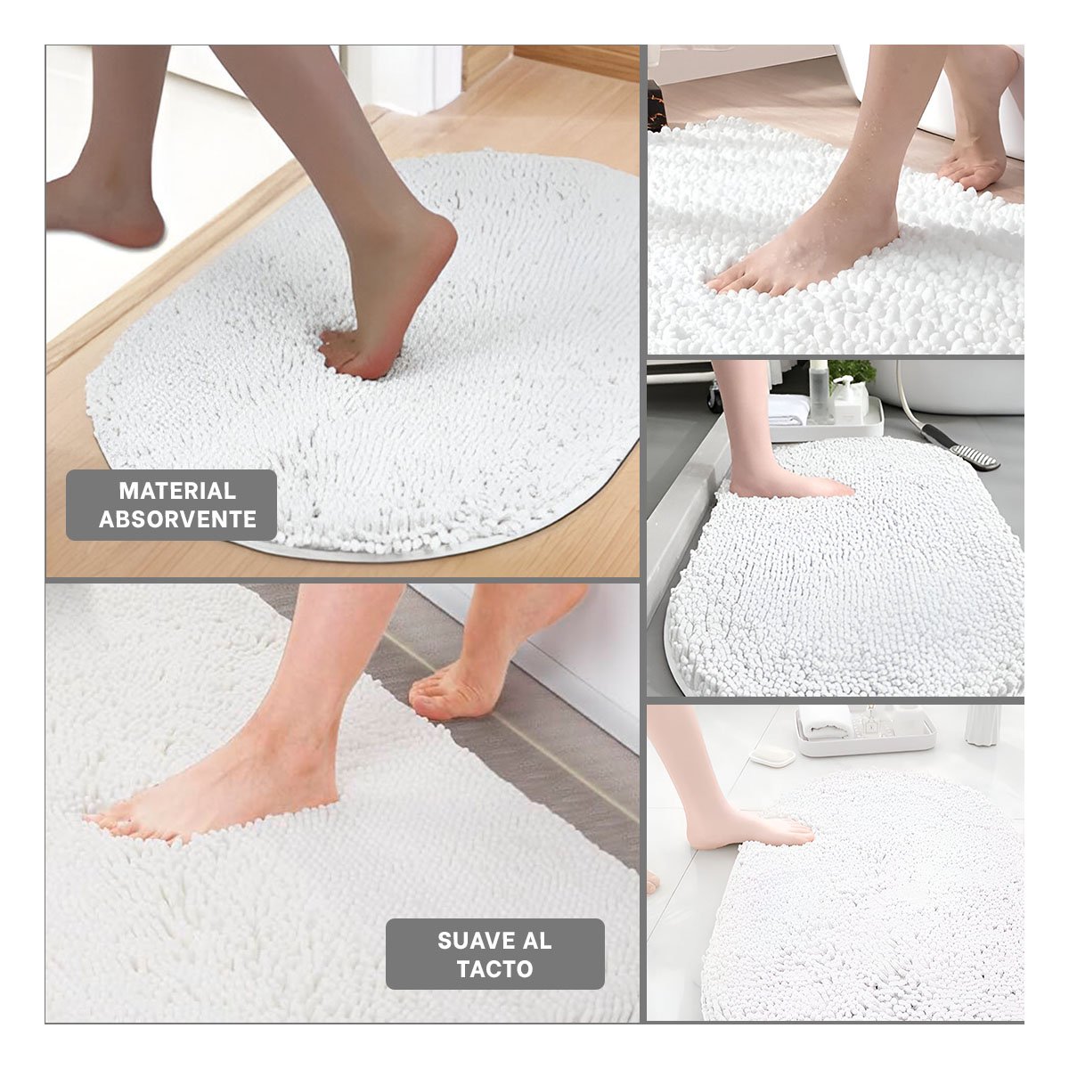 PACK12 CUBREMESA OVALADO DE MICROFIBRA 40X60CM CREMA PARA PISO DE USO DIARIO - 2