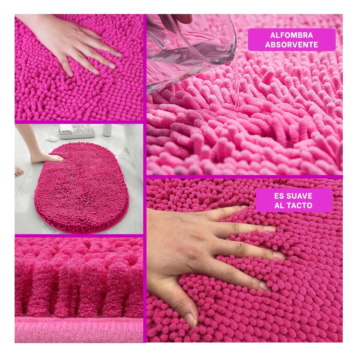 PACK2 ELEMENTO DECORATIVO OVALADO DE MICROFIBRA 40X60CM FUCSIA HOGAR Y+PAPEL REGALO - 3