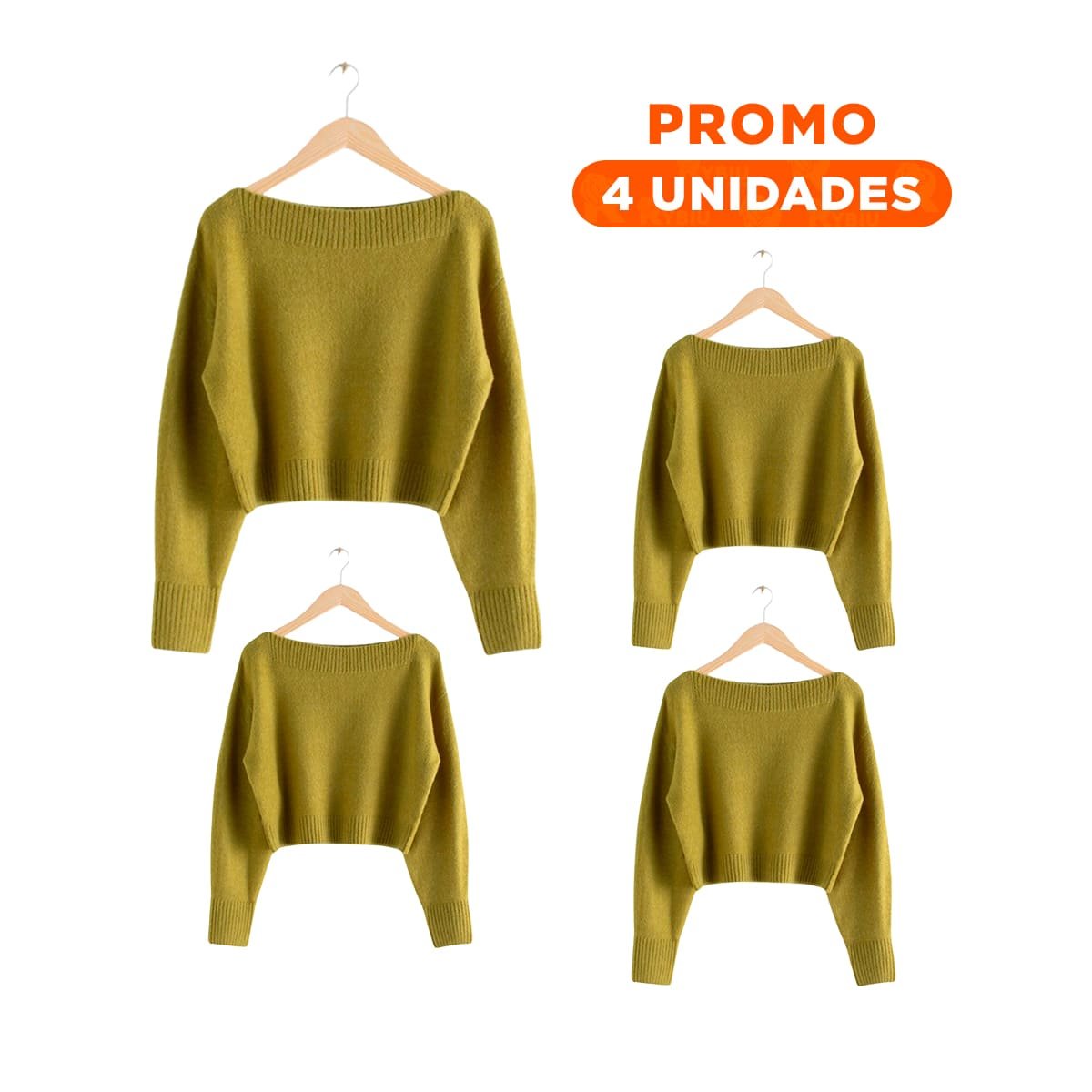 PACK4 SISTEMA PARA PRENDAS DE MADERA COLOR MOSTAZA 3 PIEZAS DOMESTICO - 1