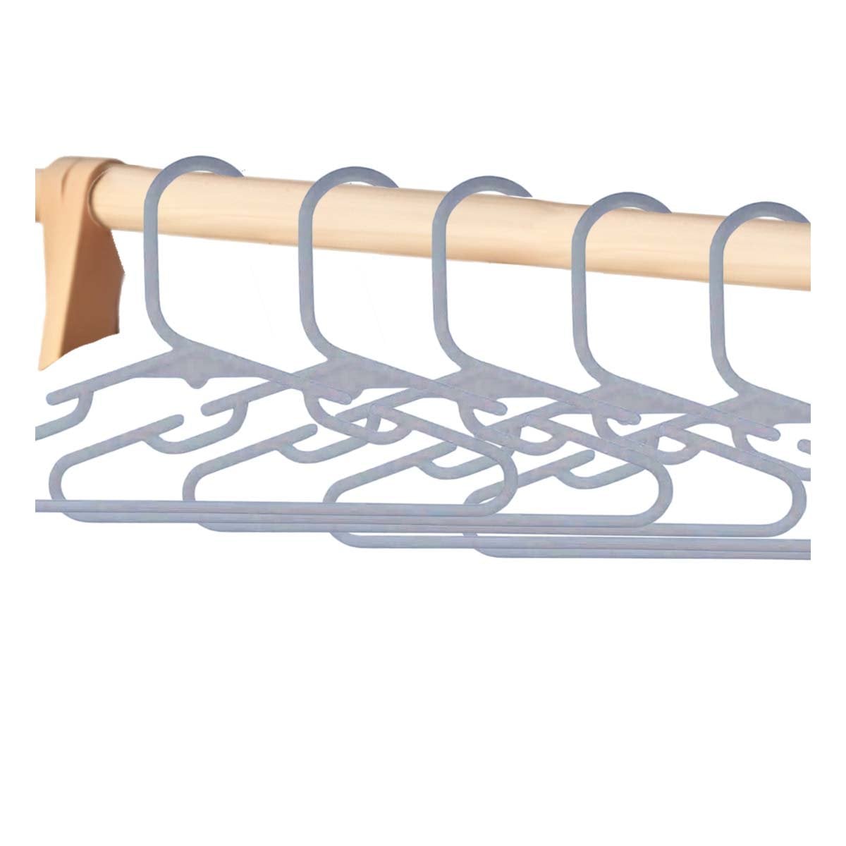 PACK2 COLGADOR DE PLASTICO PARA ROPA LIGERA 5 PIEZAS 15X29CM PLOMO Y+REGALO STICKER - 2
