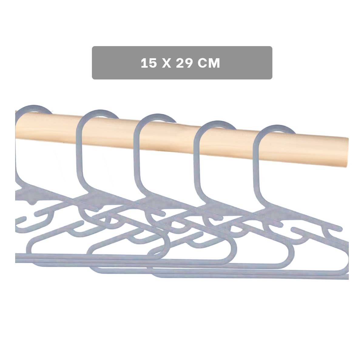 PACK2 COLGADOR DE PLASTICO PARA ROPA LIGERA 5 PIEZAS 15X29CM PLOMO Y+REGALO STICKER - 4