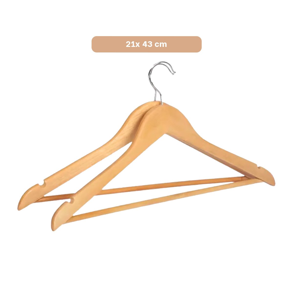 PACK2 ORGANIZADOR DE PRENDAS DE MADERA COLOR MOSTAZA 3 PIEZAS PARA CLOSET - 4