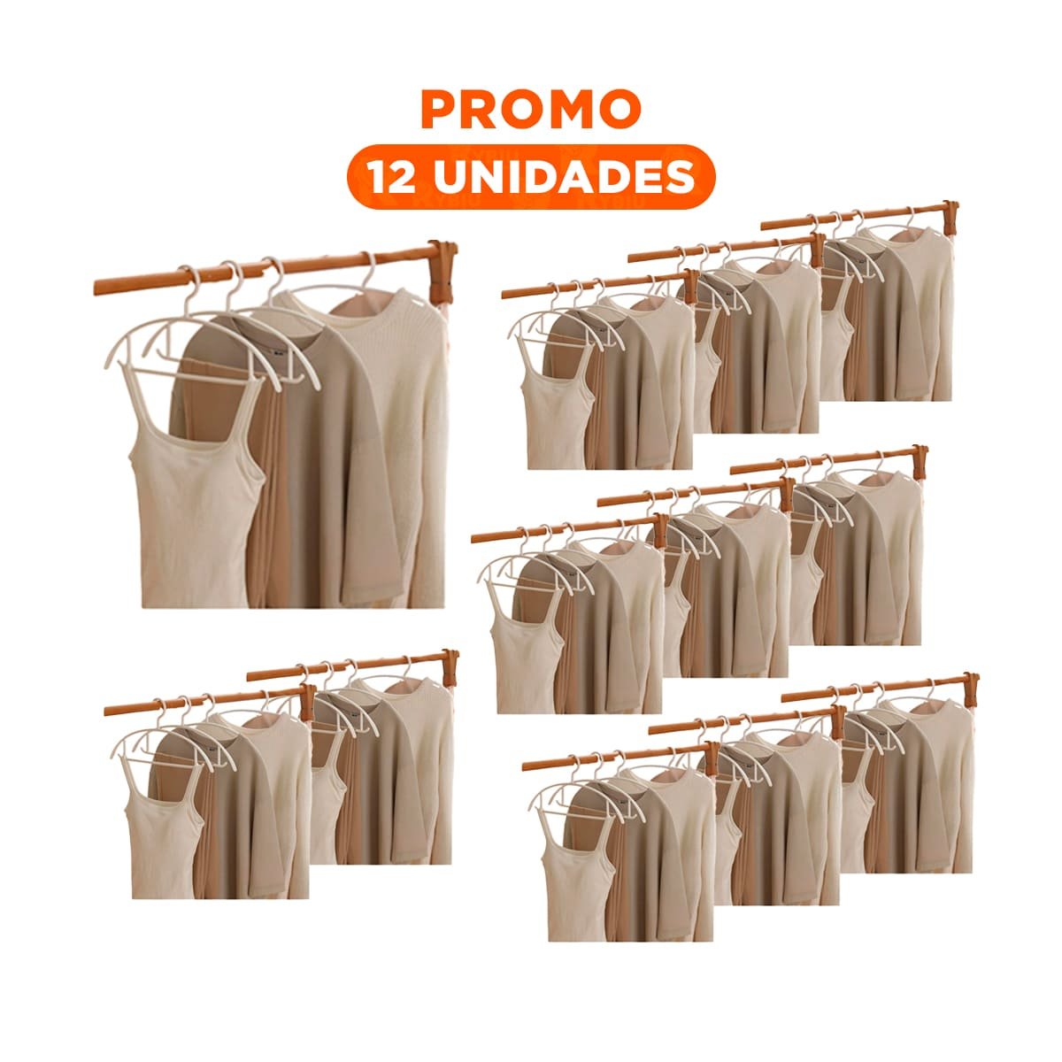 PACK12 SUJETADOR LIGERO DE PLASTICO BLANCO MEDIA LUNA DE 4 PIEZAS PARA HOGAR - 1