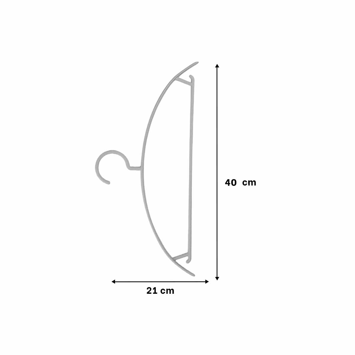 PACK2 PERCHA CURVA DE PLASTICO PLOMO MEDIA LUNA DE 4 PIEZAS PARA CLOSET Y+REGALO STICKER - 4