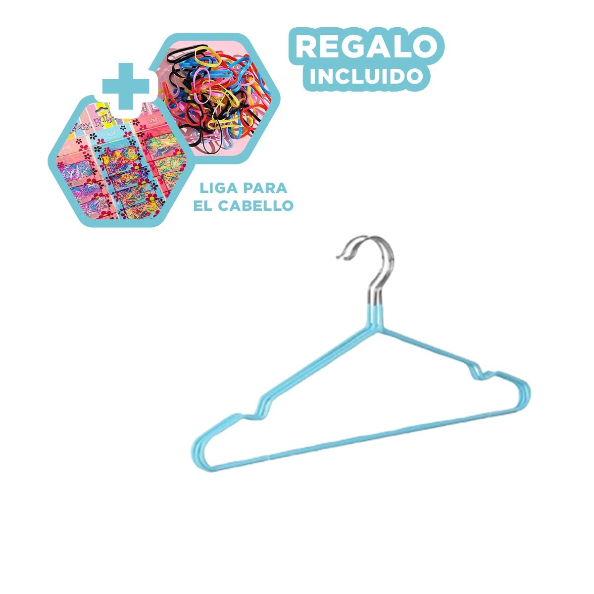 HOLDER PRACTICO PENSADO EN ORDEN DIARIO 5 PIEZAS 20X40,5CM CELESTE Y+LIGAS REGALO - 2
