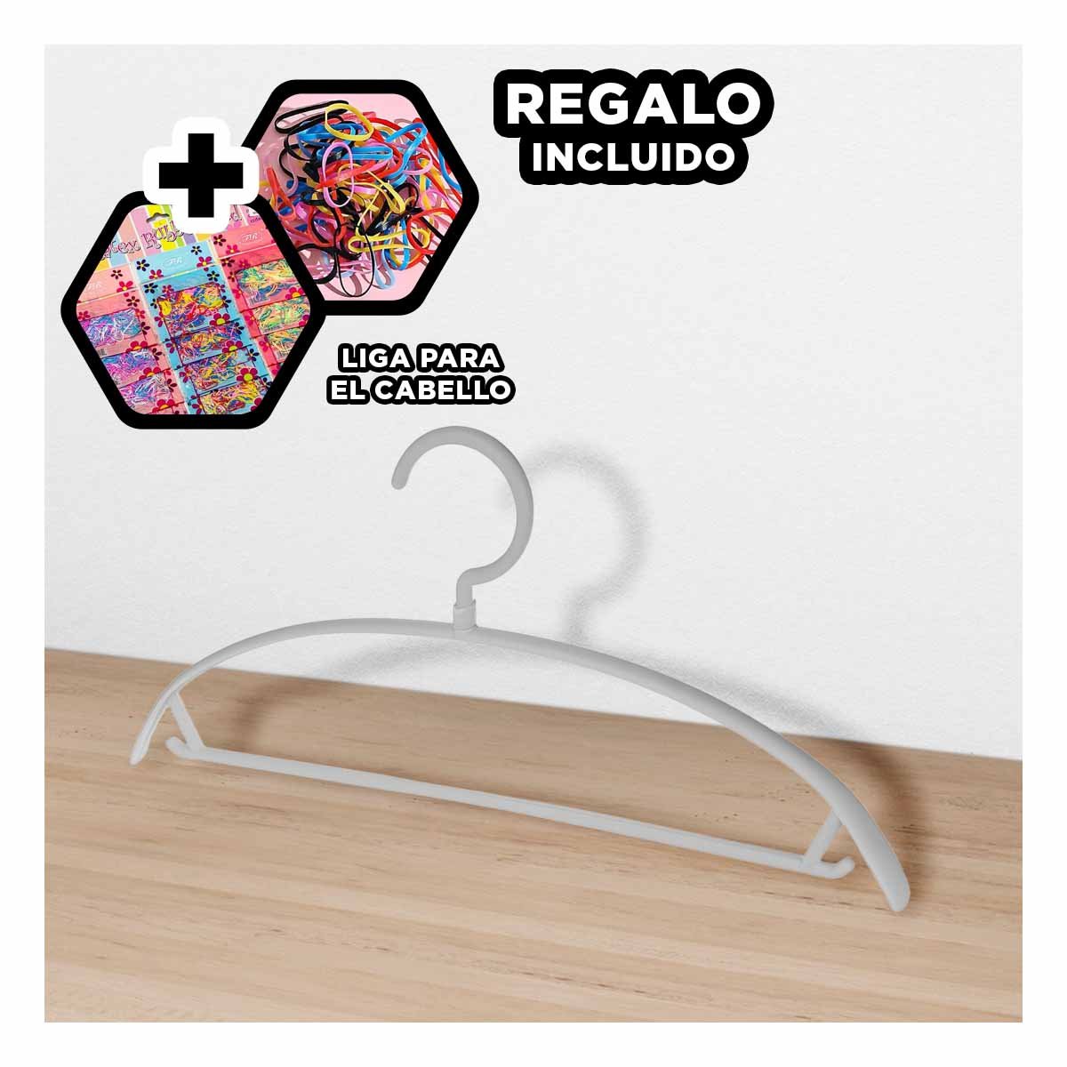 SOPORTE DE ROPA DE PLASTICO PLOMO MEDIA LUNA DE 4 PIEZAS PARA USO DIARIO Y+LIGAS REGALO - 2