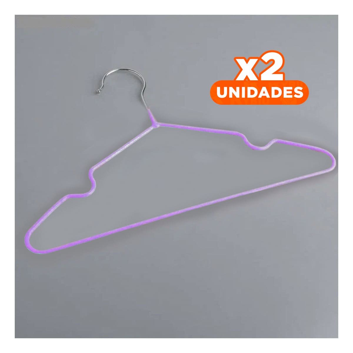 PACK2 ACCESORIO PARA PRENDAS DE ALAMBRE CON PLASTICO LILA 5 PIEZAS HOGAR Y+PAPEL REGALO - 1