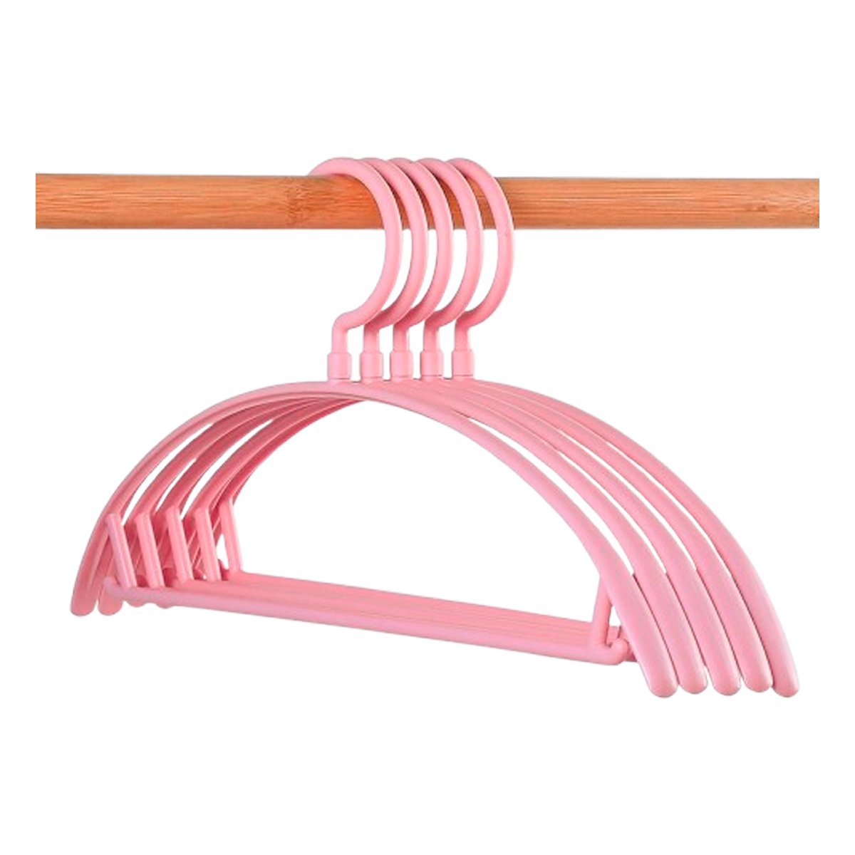 SUJETADOR DE ROPA DE PLASTICO ROSADO MEDIA LUNA DE 4 PIEZAS PARA GUARDARROPA Y+POST IT - 5