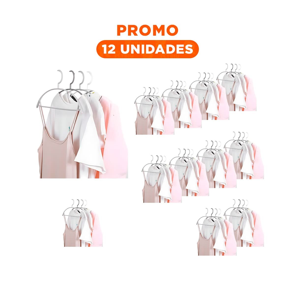 PACK12 SUJETADOR LIGERO DE PLASTICO PLOMO MEDIA LUNA DE 4 PIEZAS PARA HOGAR - 1