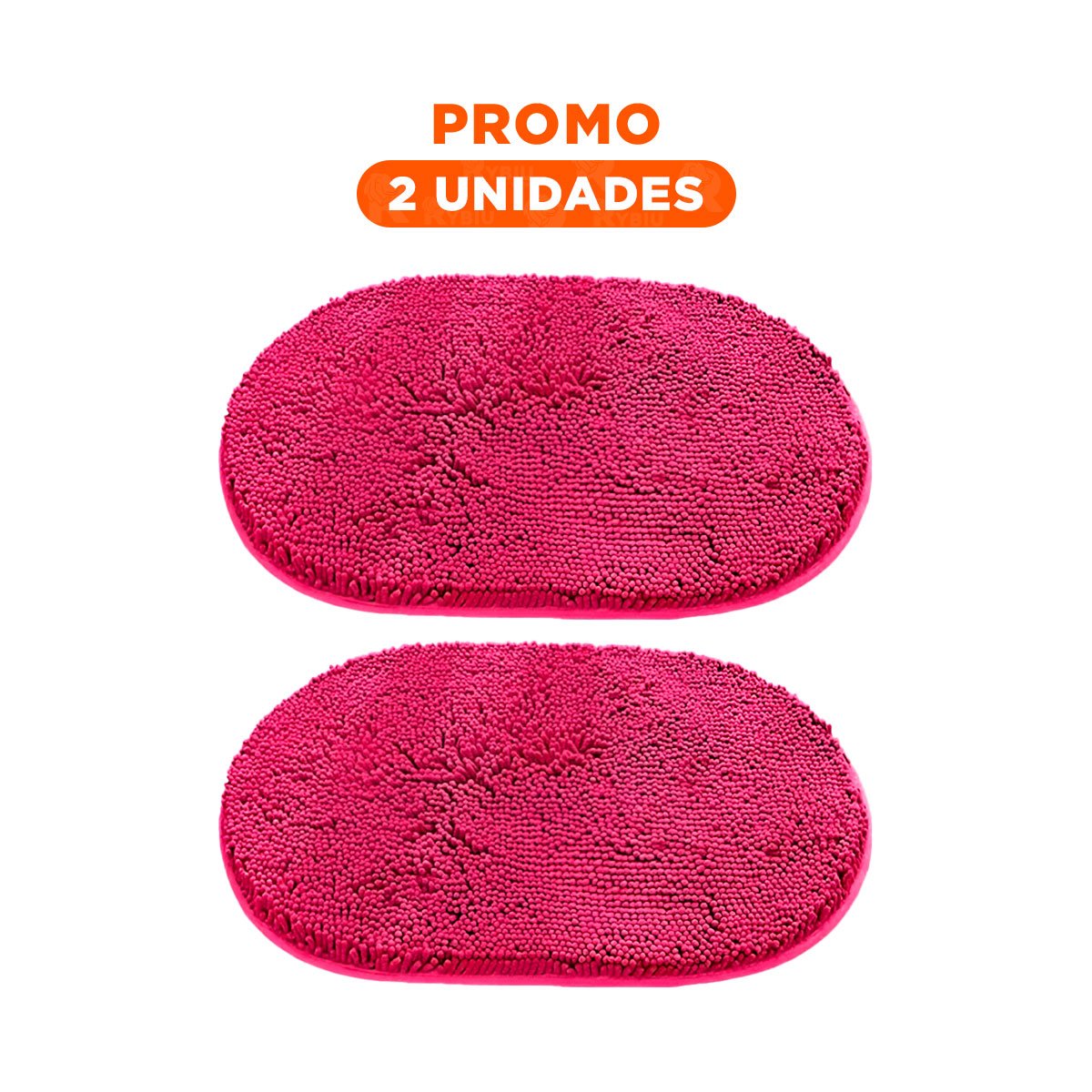 PACK2 ACCESORIO TEXTIL OVALADO DE MICROFIBRA 40X60CM FUCSIA PARA BANO Y+REGALO STICKER - 1