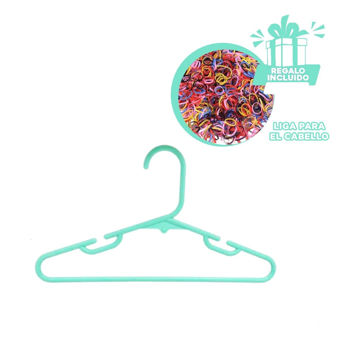 HOLDER DE ROPA COMODA Y RESISTENTE 5 PIEZAS 15X29CM VERDE Y+LIGAS REGALO - 2