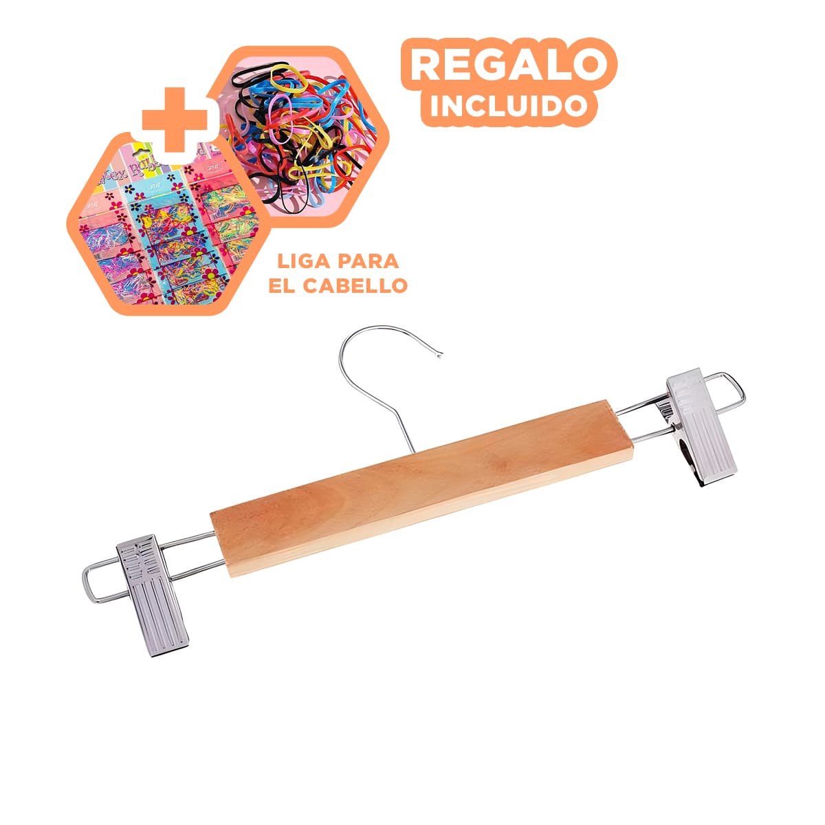 COLGADOR PARA OPTIMIZAR CLOSET INFANTIL 2 GANCHOS DE METAL 33CM MOSTAZA Y+LIGAS REGALO - 2