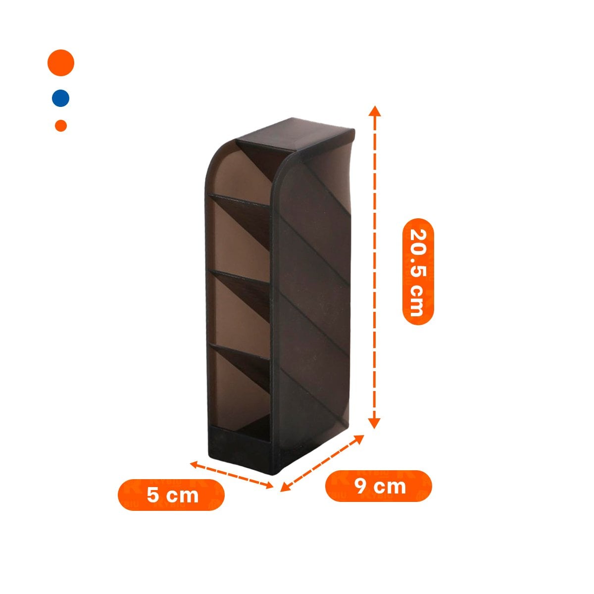 ORGANIZADOR NEGRO INCLINADO CON CUATRO ESPACIOS PARA ORDEN DIARIO DE 20,5X5X9CM - 4