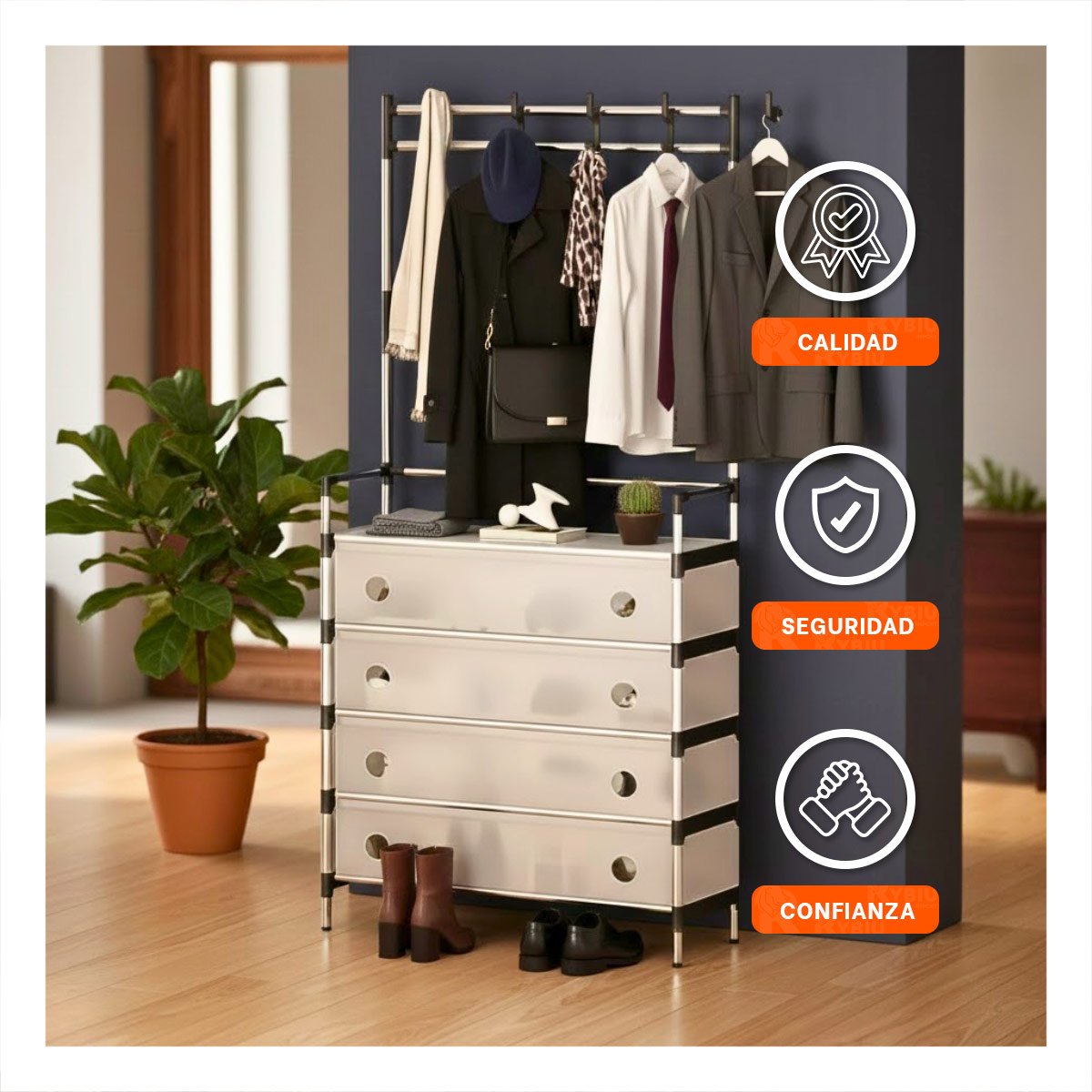 MODULO CERRADO CON PERCHERA PARA HOGAR Y CASA QUE OPTIMIZA ESPACIOS INTERIORES Y+POST IT - 3