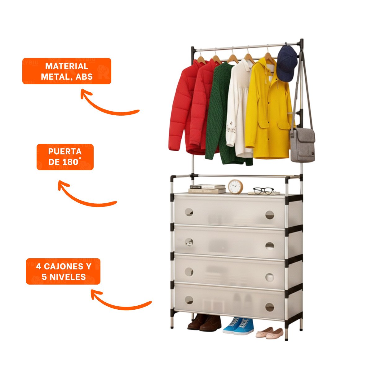 MODULO CERRADO CON PERCHERA PARA HOGAR Y CASA QUE OPTIMIZA ESPACIOS INTERIORES Y+POST IT - 5