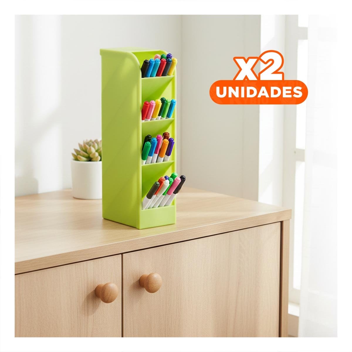 PACK2 MODULO PENSADO PARA SUPERFICIE DE TRABAJO CON COLOR VERDE - 1
