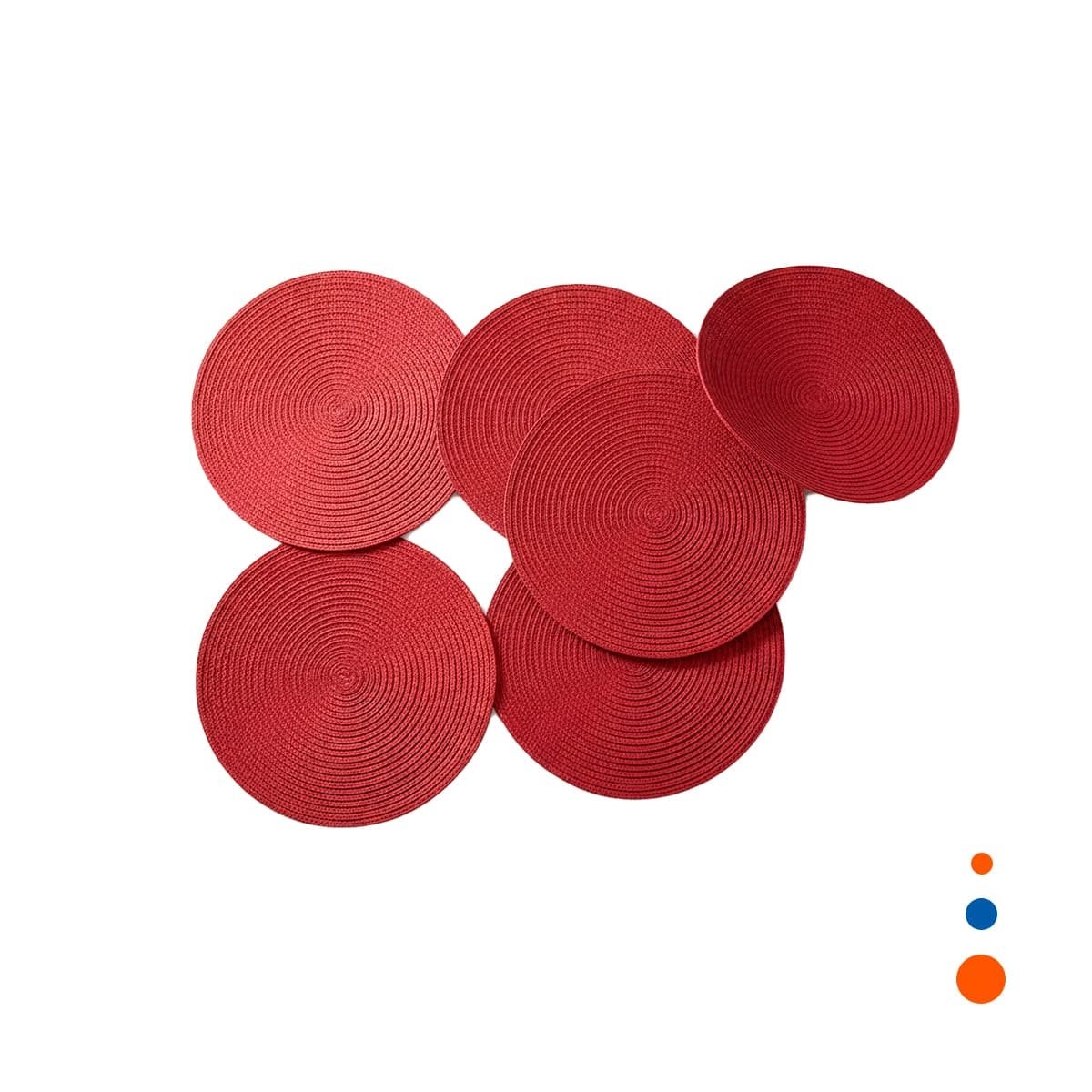 PACK4 MANTEL PARA MESA CIRCULAR EN COLOR ROJO PAJITA BRILLOSO Y+PAPEL REGALO - 3
