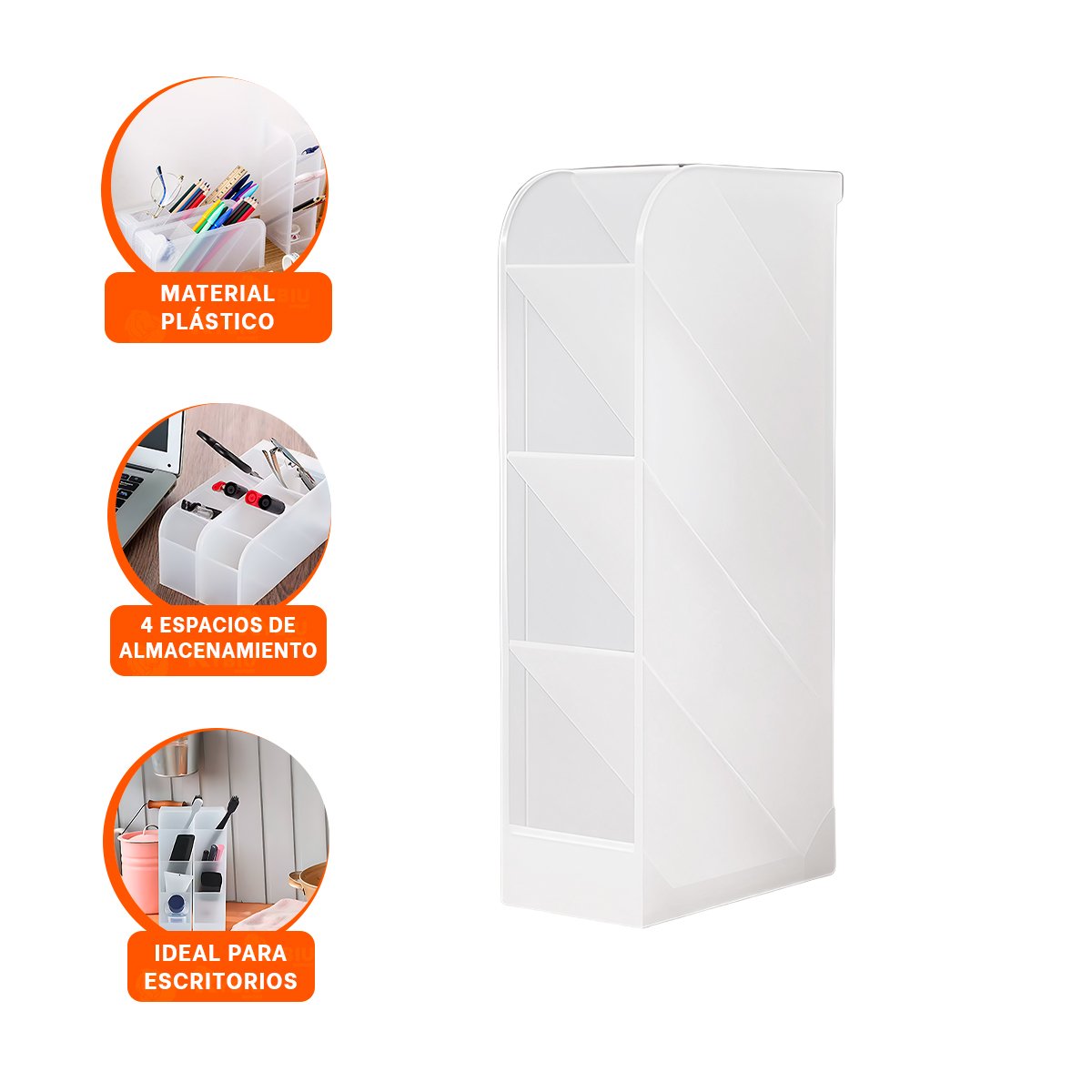 ORGANIZADOR INCLINADO PARA PAPELERIA VISIBLE EN ESCRITORIO BLANCO TRANSPARENTE Y+PAPEL REGALO - 5