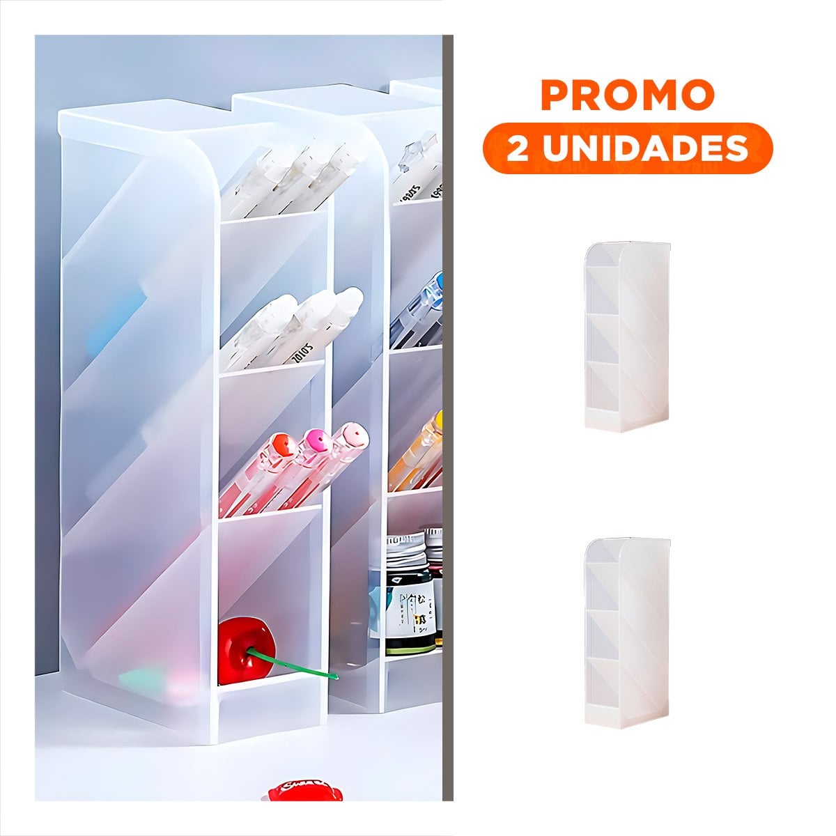 PACK2 MODULO INCLINADO PARA ESCRITORIO ACTIVO EN BLANCO TRANSPARENTE Y+REGALO STICKER - 1