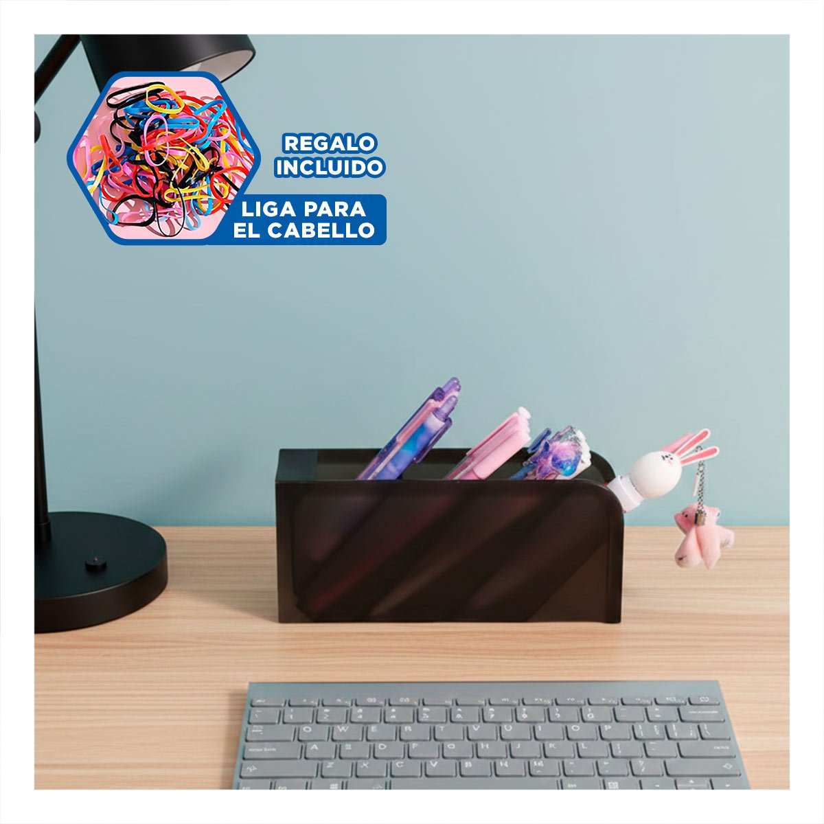 ORGANIZADOR PARA AREA LABORAL CON VISTA INCLINADA NEGRO DE DIMENSIÓN 20,5X5X9CM Y+LIGAS REGALO - 2