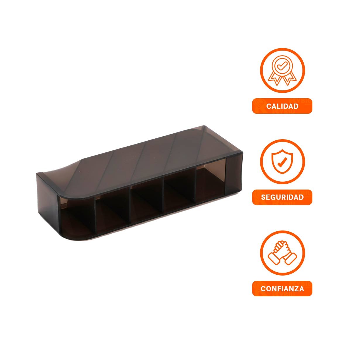 ORGANIZADOR PARA AREA LABORAL CON VISTA INCLINADA NEGRO DE DIMENSIÓN 20,5X5X9CM Y+LIGAS REGALO - 5