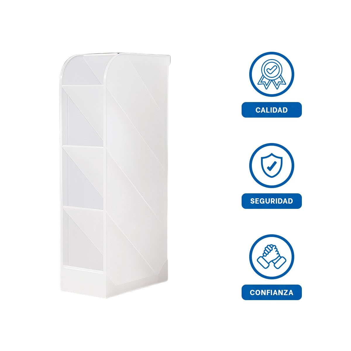 ORGANIZADOR PARA AREA LABORAL CON VISTA INCLINADA BLANCO TRANSPARENTE Y+LIGAS REGALO - 5
