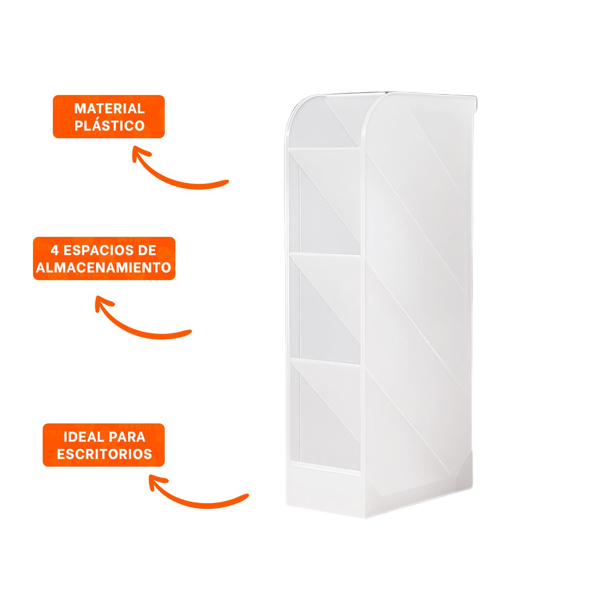 ORGANIZADOR FUNCIONAL EN BLANCO TRANSPARENTE PARA SUPERFICIE DE TRABAJO Y+POST IT - 5