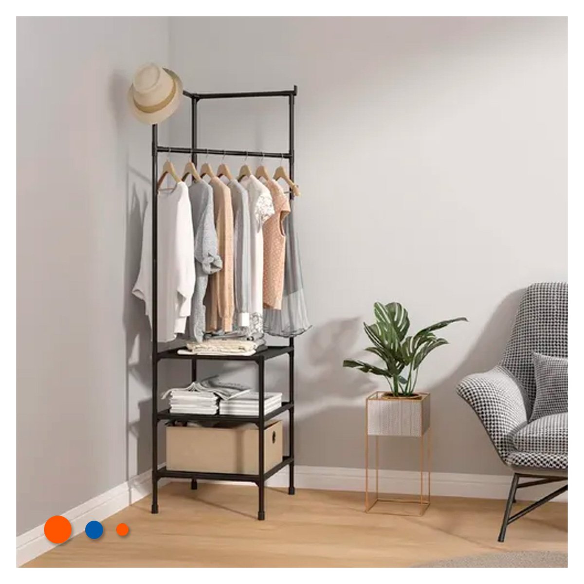 PACK4 MUEBLE DE ESQUINA CON PERCHERA Y ZAPATERA PARA HOGAR Y CASA CON USO INTERIOR - 2