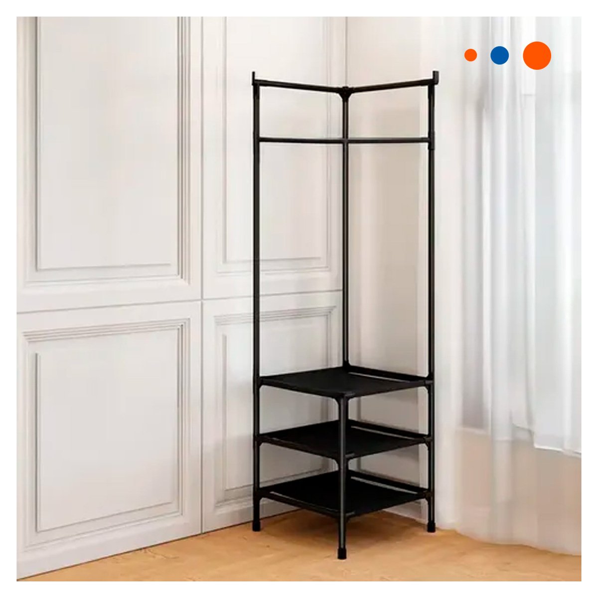 PACK4 MUEBLE DE ESQUINA CON PERCHERA Y ZAPATERA PARA HOGAR Y CASA CON USO INTERIOR - 5