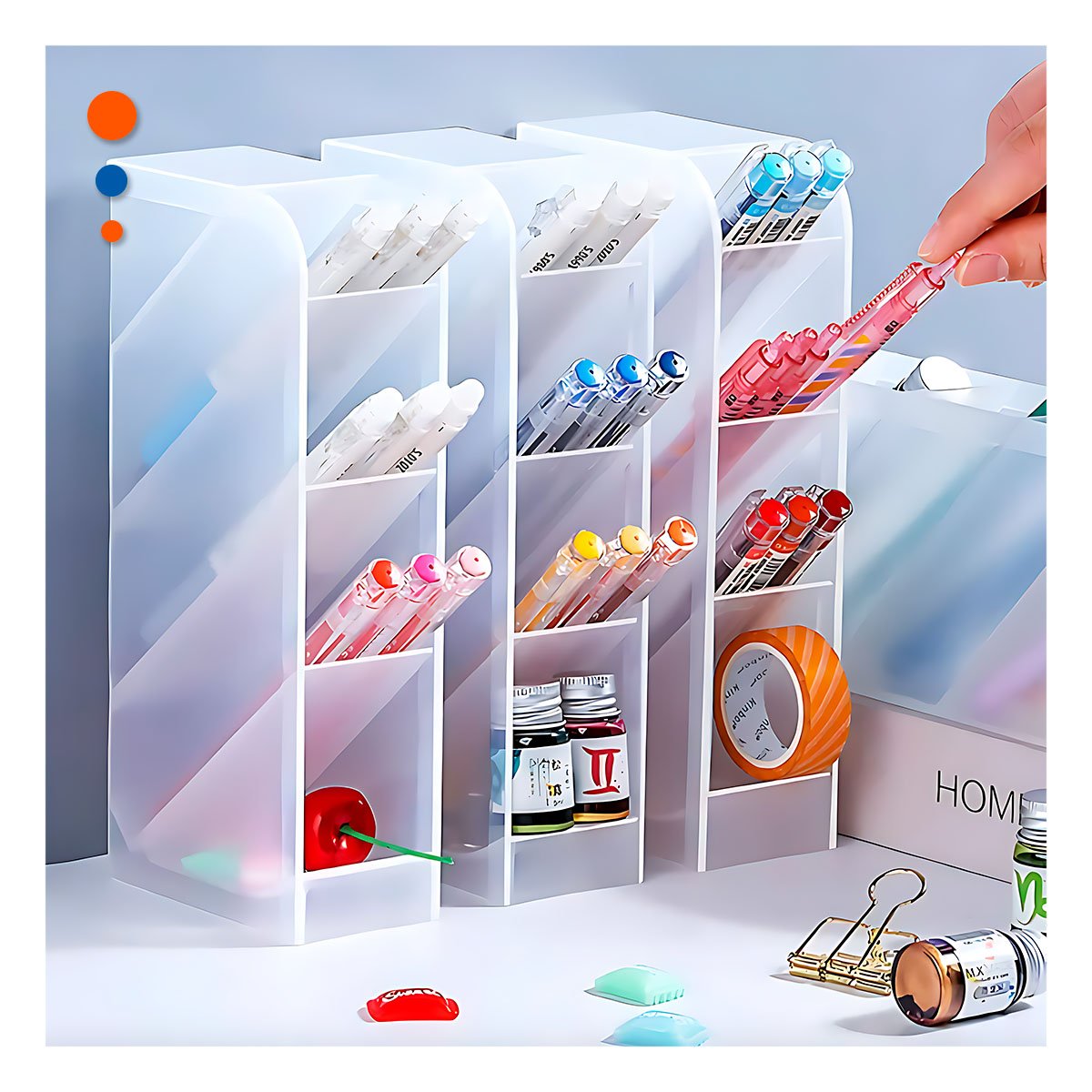 PACK2 MODULO PENSADO PARA SUPERFICIE DE TRABAJO CON COLOR BLANCO TRANSPARENTE - 3