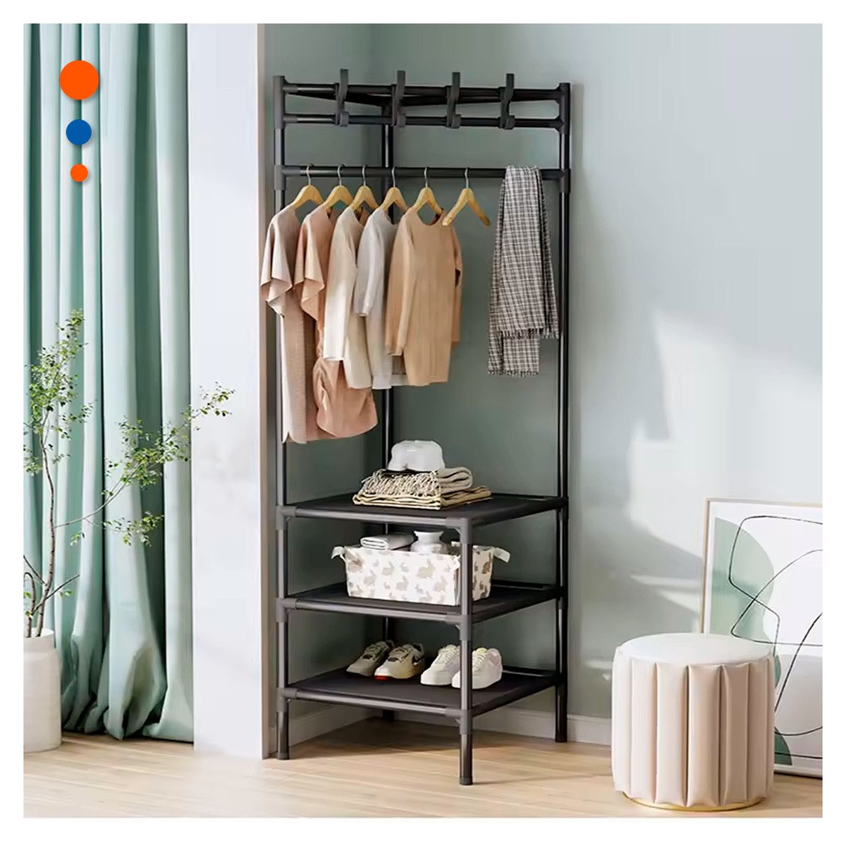 PACK2 SOPORTE VERTICAL CON ZAPATERA Y PERCHERA PARA CASA Y HOGAR CON PRACTICIDAD - 2