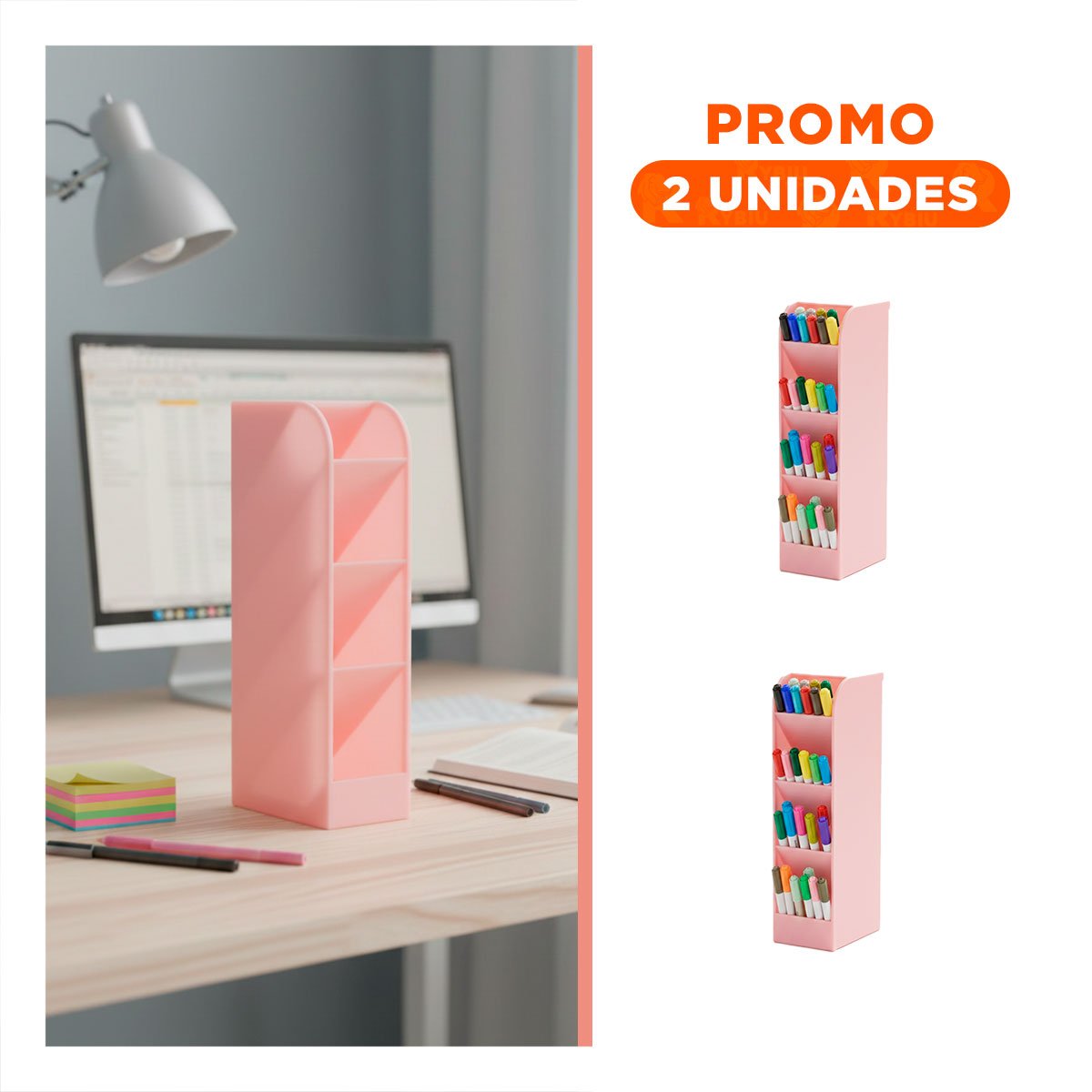 PACK2 MODULO INCLINADO PARA ESCRITORIO ACTIVO EN ROSADO Y+REGALO STICKER - 1
