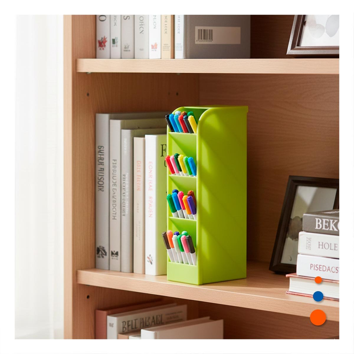 ORGANIZADOR CON CUATRO ESPACIOS DE COLOR VERDE Y+REGALO STICKER - 3