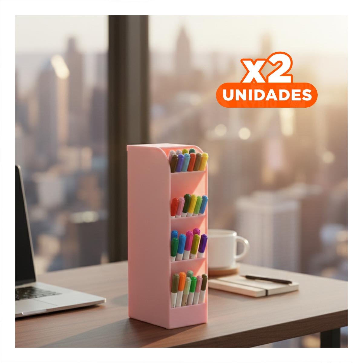 PACK2 MODULO PENSADO PARA SUPERFICIE DE TRABAJO CON COLOR ROSADO DE DIMENSIÓN 20,5X5X9CM - 1