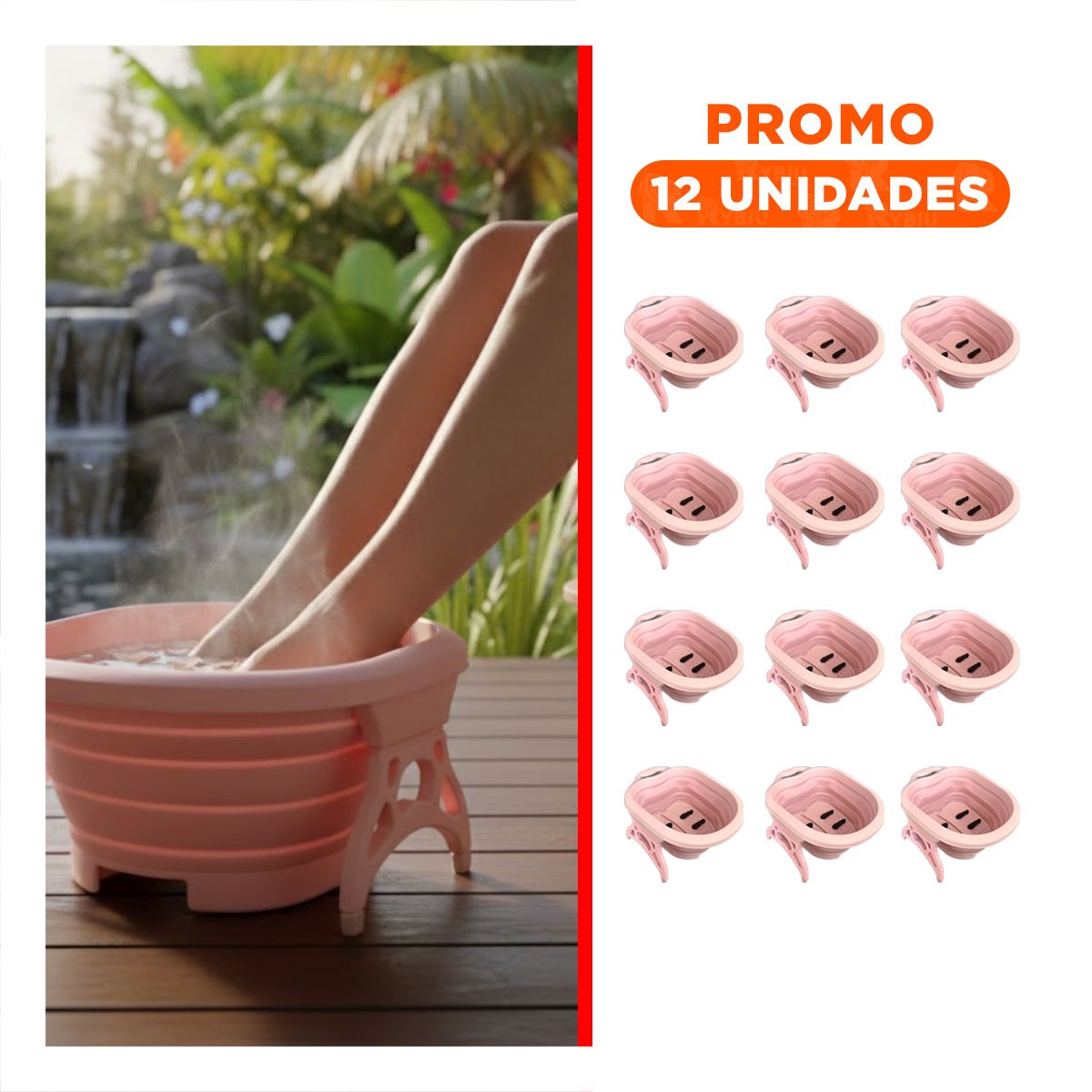 PACK12 DEPRESOR PORTATIL CON MASAJEADOR DE PIES ROSADO LIGERA Y FACIL DE USAR - 1