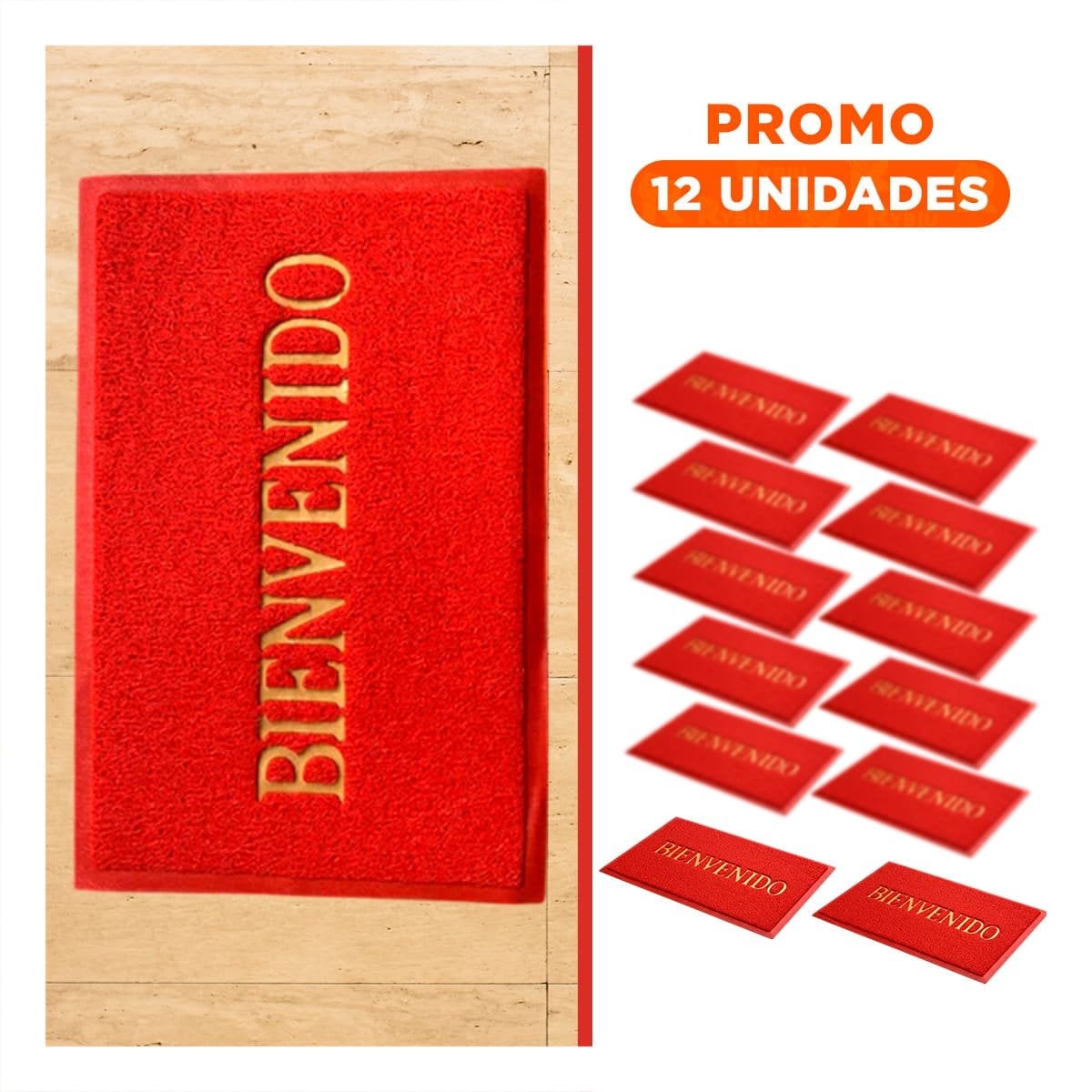 PACK12 COBERTOR RECTANGULAR BIENVENIDO ROJO PARA USAR EN HOGAR Y OFICINA - 1