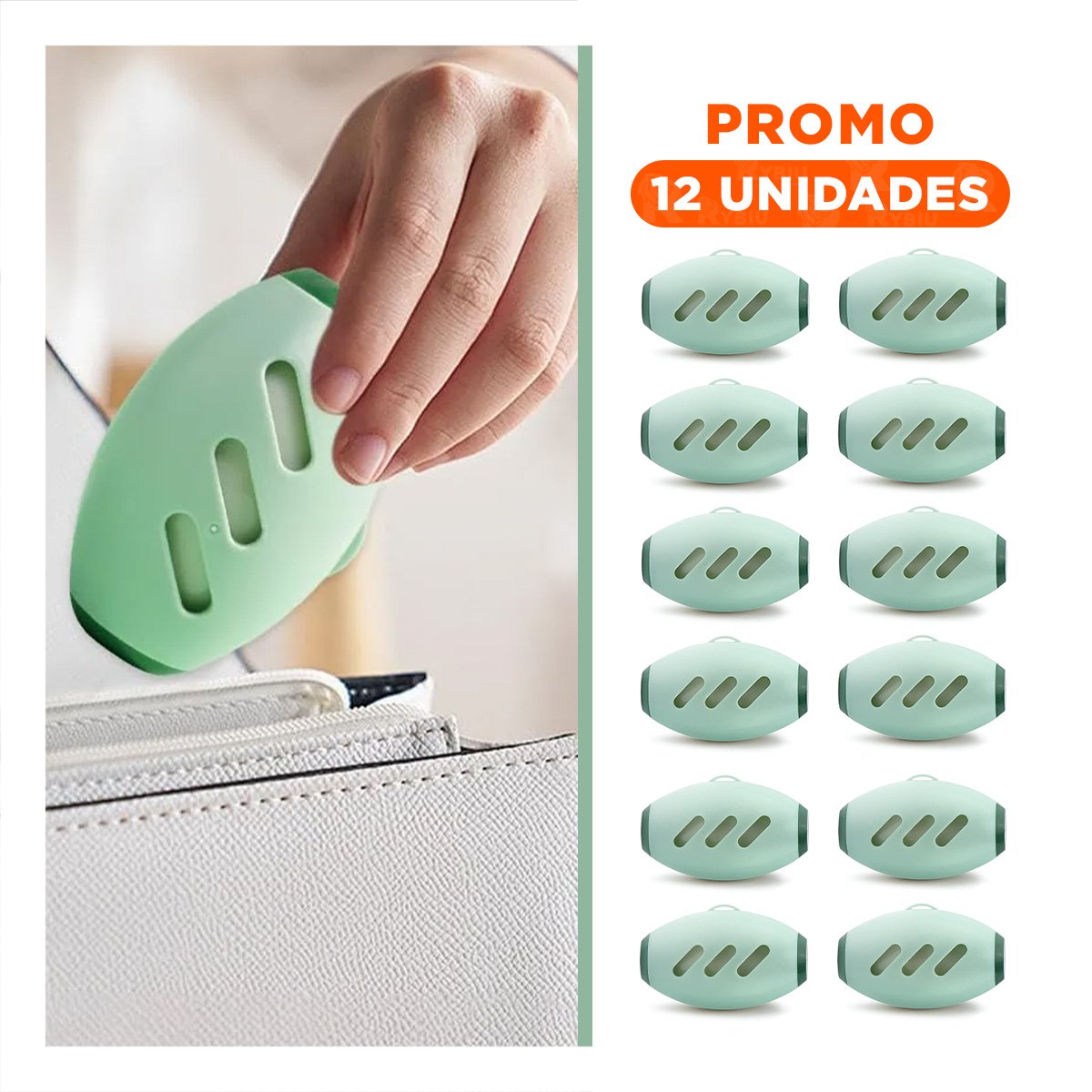 PACK12 ASPIRADOR QUITA PELUSA REUTILIZABLE VERDE PORTATIL Y EFICAZ - 1
